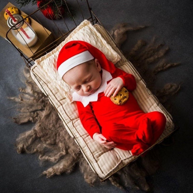Kikumi 3pcs Newborn Photography Set Adjustable Outfits with Hat - Image 4