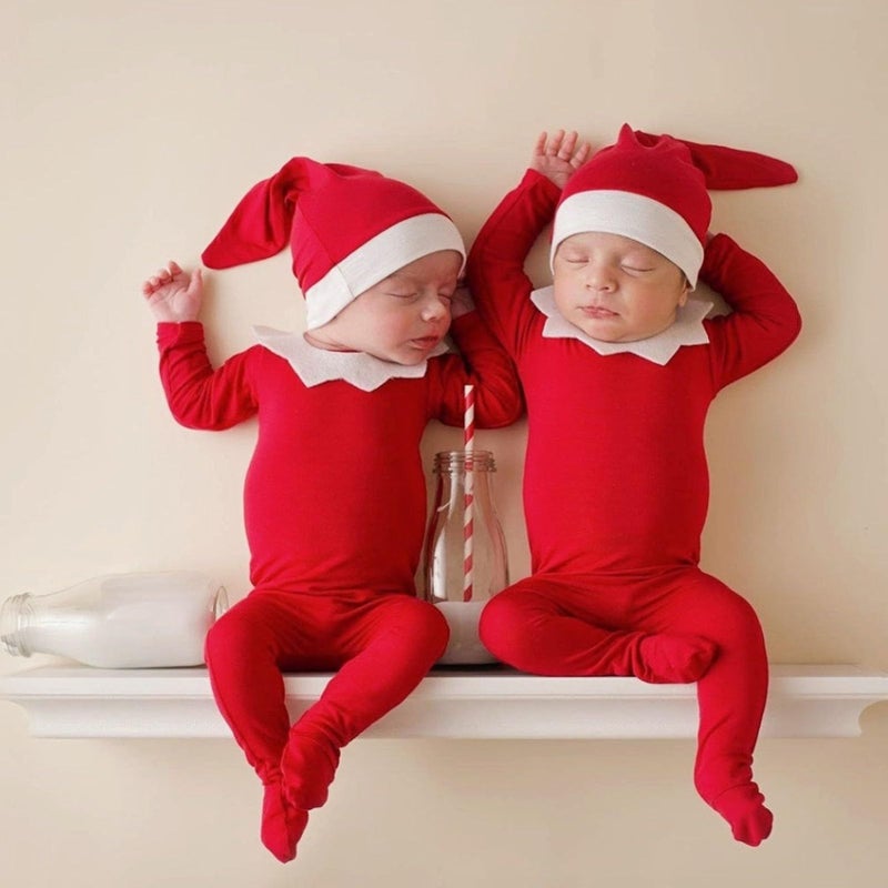 Kikumi 3pcs Newborn Photography Set Adjustable Outfits with Hat - Image 5