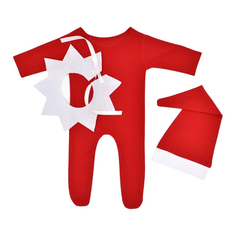 Kikumi 3pcs Newborn Photography Set Adjustable Outfits with Hat - Image 2