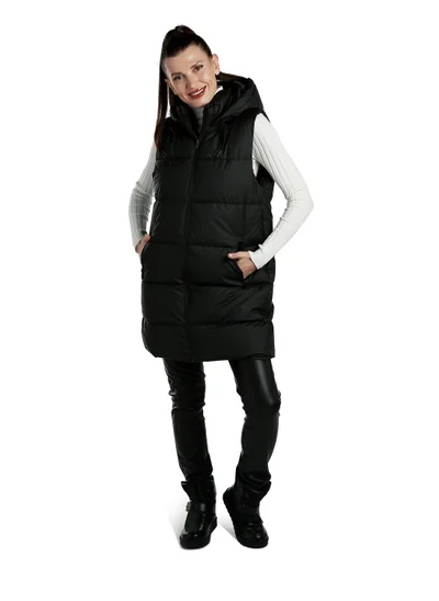 London Rag Hooded Sleeveless Vest Jumper in Black