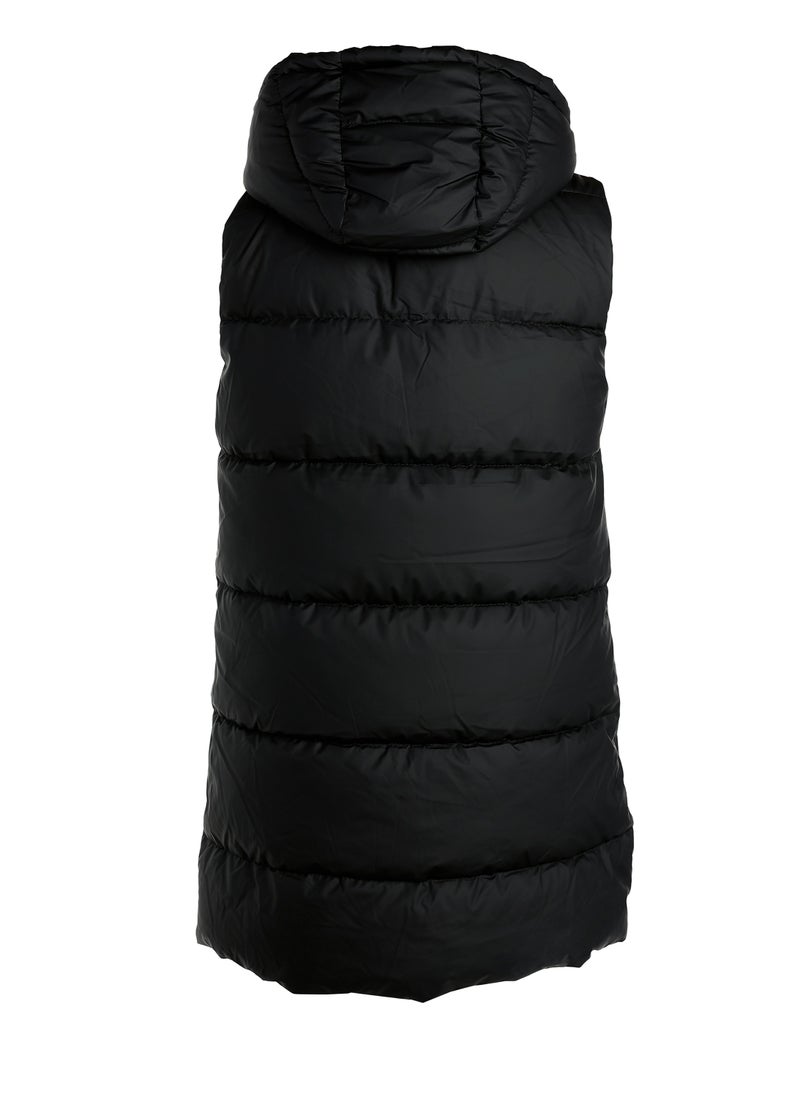 London Rag Hooded Sleeveless Vest Jumper in Black  - Image 5