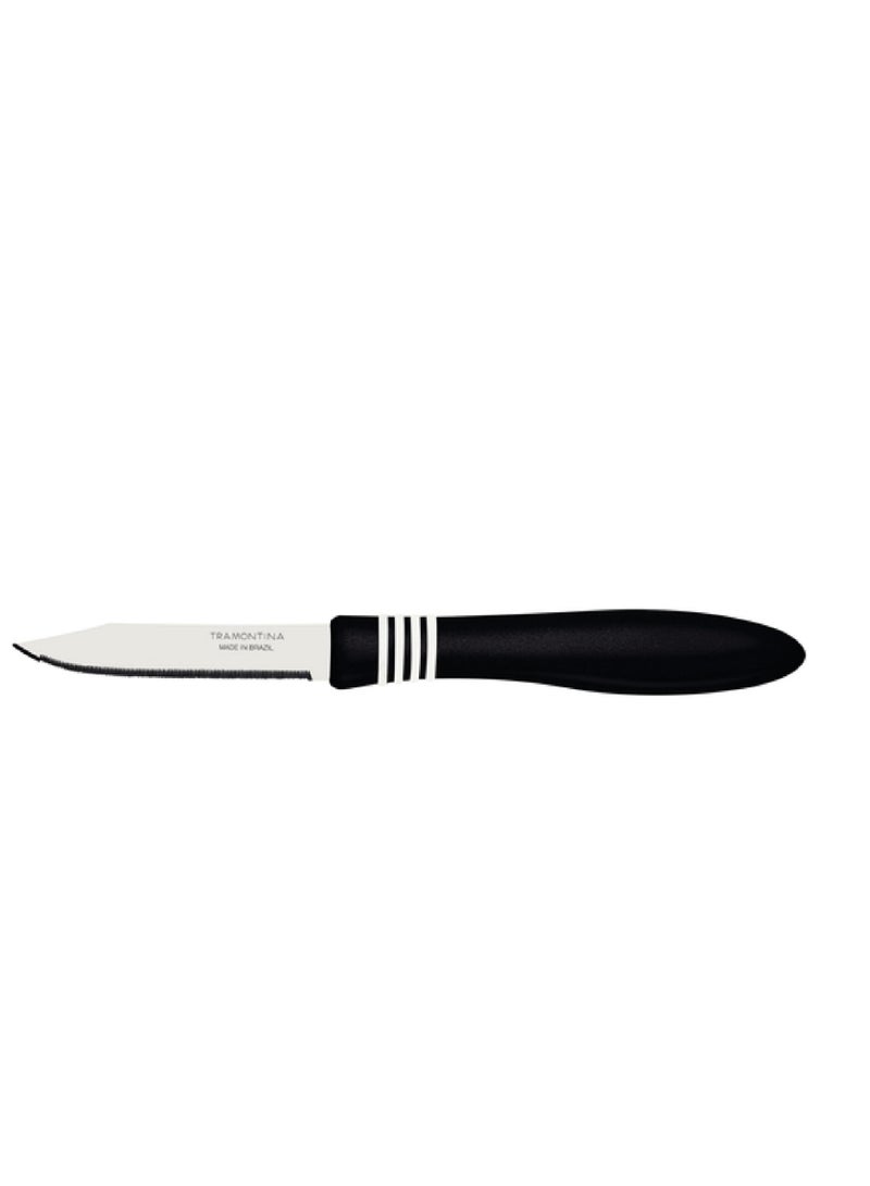 Tramontina Cor&Cor 2 Pieces Paring Knife Set with Stainless Steel Blade and Black Polypropylene Handle