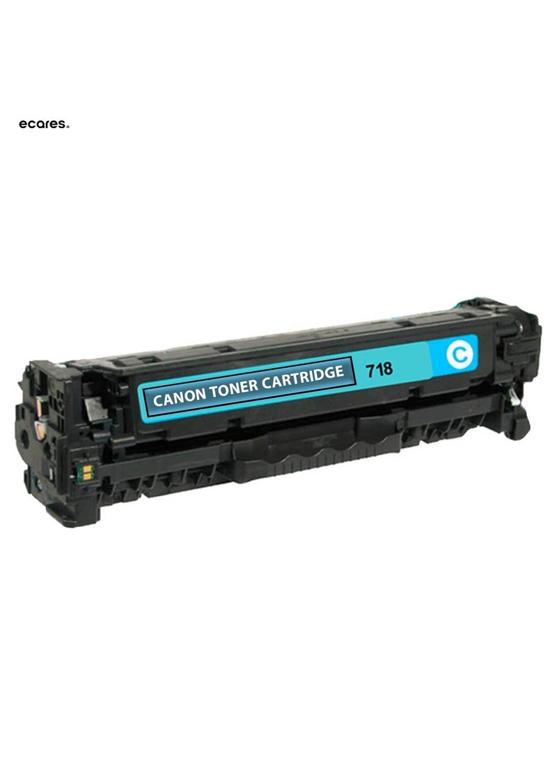 ECARES® 718© Compatible Toner Cartridge  Compatible 718 Toner Cartridges for Canon LBP7200 LBP7200CDN LBP7210CDN LBP7660CDN MF8330CDN MF8340CDN MF8350CDN MF8380CDW MF8580CDW - Yellow, High Yield(Cyan) - Image 1