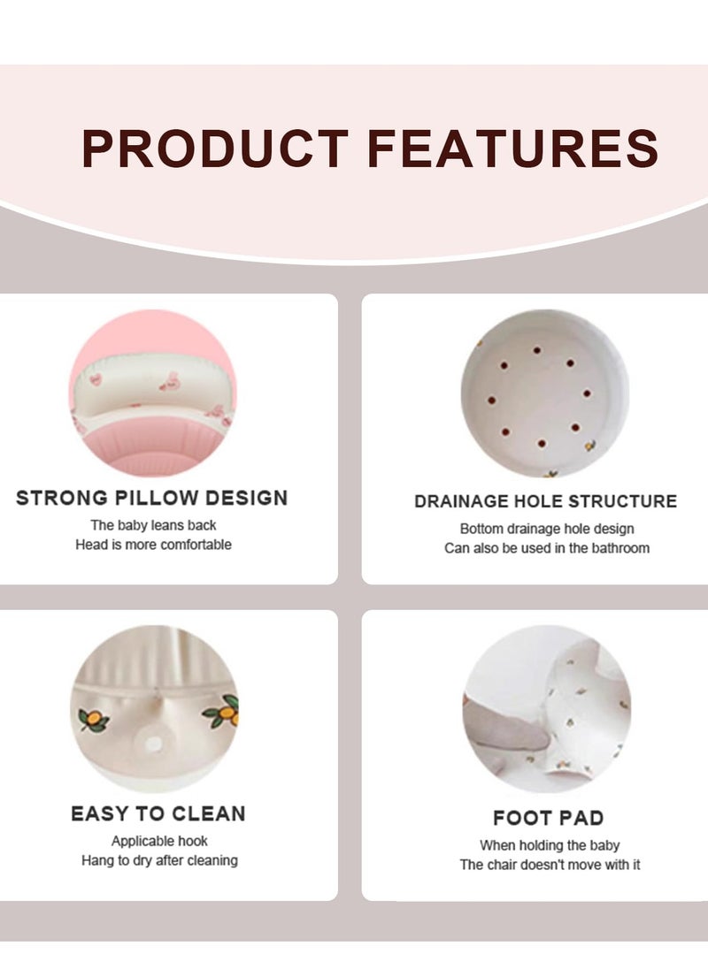 Daytoyz - Inflatable Baby Seat, Baby Floor Seats for Babies 3-36 Months, Sit Up Chair with Built-in Air Pump, Portable Infants Back Support Seater, Sit Me Up Seat for Home, Travel - Image 1