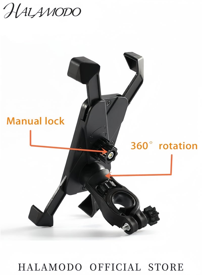 Halamodo حامل هاتف عالمي قابل للتعديل للدراجات والسكوتر حامل مقود قابل للدوران 360 درجة لأجهزة iPhone وSamsung وAndroid والدراجات الإلكترونية والدراجات النارية والسكوتر الكهربائي والدراجات الهوائية آمن وسهل التركيب يناسب الهواتف الذكية من 4.5 بوصة إلى 7 بوصات - Image 5