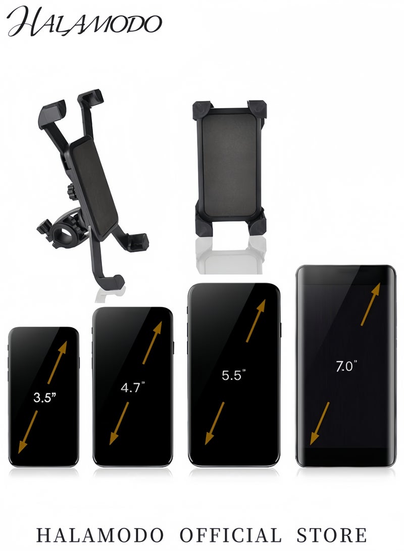 Halamodo حامل هاتف عالمي قابل للتعديل للدراجات والسكوتر حامل مقود قابل للدوران 360 درجة لأجهزة iPhone وSamsung وAndroid والدراجات الإلكترونية والدراجات النارية والسكوتر الكهربائي والدراجات الهوائية آمن وسهل التركيب يناسب الهواتف الذكية من 4.5 بوصة إلى 7 بوصات - Image 3
