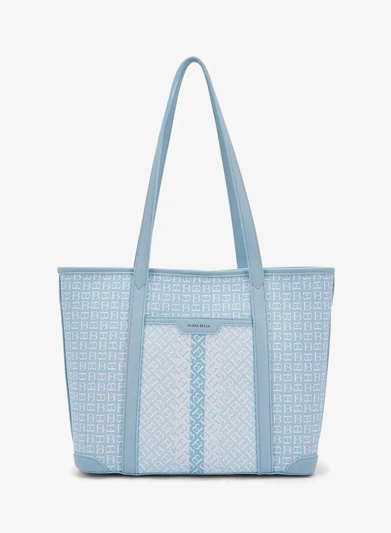 Monogram Print Tote Bag With Handles