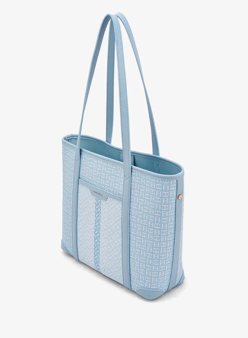 Flora Bella By Shoexpress BLUE Monogram Print Tote Bag With Handles for Women | Best Price UAE