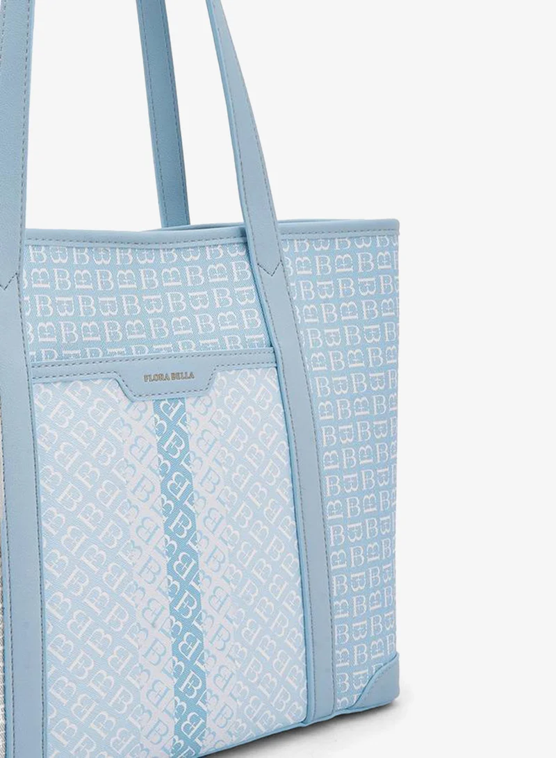 Flora Bella By Shoexpress BLUE Monogram Print Tote Bag With Handles for Women | Best Price UAE