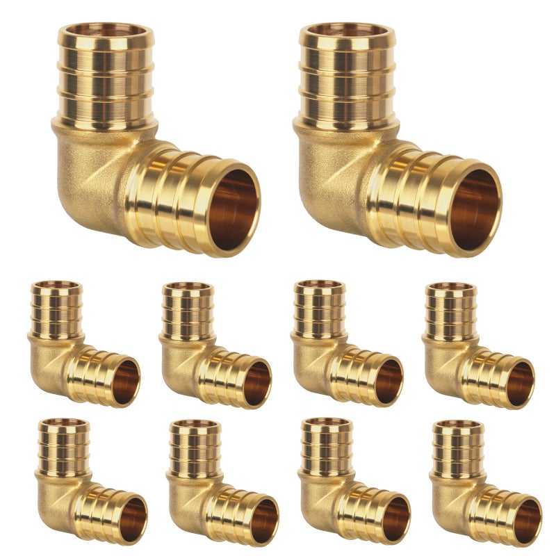 KAINGA 10 Pack Pex Fittings 34 Pex 90 Degree Elbow HeavyDuty Brass Crimp Fittings for PEX Pipes with LeakResistant Construction NSF UPC Certified - Image 2