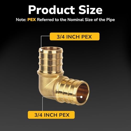 KAINGA 10 Pack Pex Fittings 34 Pex 90 Degree Elbow HeavyDuty Brass Crimp Fittings for PEX Pipes with LeakResistant Construction NSF UPC Certified - Image 3