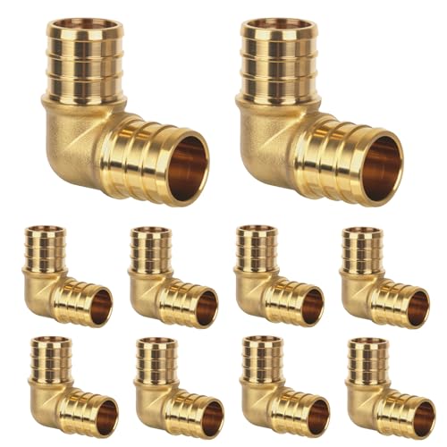 KAINGA 10 Pack Pex Fittings 34 Pex 90 Degree Elbow HeavyDuty Brass Crimp Fittings for PEX Pipes with LeakResistant Construction NSF UPC Certified - Image 1
