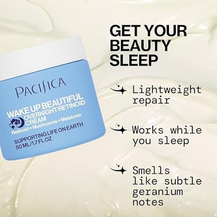 Pacifica Wake Up Beautiful Retinoid Night Cream – Overnight Anti-Aging Moisturizer with Hyaluronic Acid & Melatonin, Reduces Wrinkles & Fine Lines, Hydrating and Gentle for Dry or Mature Skin, Vegan - Image 4