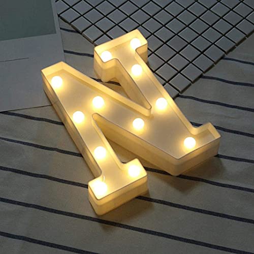 Balloonistics Warm White LED Marquee Alphabet N Light - 9-Inch Cordless Battery-Operated Night Light - Standing Letter Sign for Personalized Decor, Birthdays, Weddings & Home (Alphabet N) - Image 3