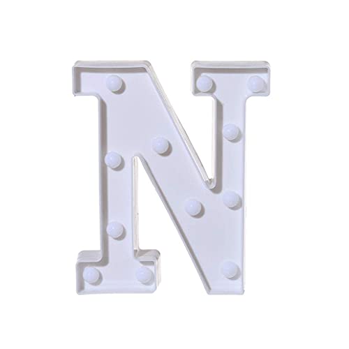 Balloonistics Warm White LED Marquee Alphabet N Light - 9-Inch Cordless Battery-Operated Night Light - Standing Letter Sign for Personalized Decor, Birthdays, Weddings & Home (Alphabet N) - Image 2
