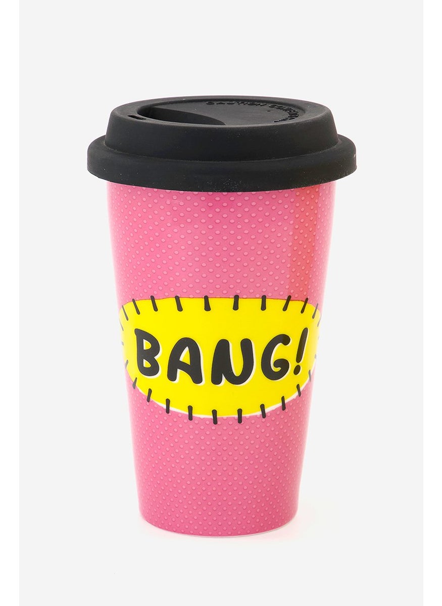 Rosanna Band Travel Mug 8 oz., Pink  - Image 1