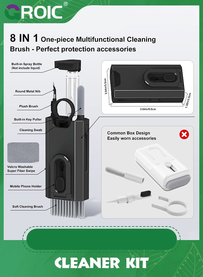 GROIC Black Laptop Screen Keyboard Cleaner Kit, Electronic Cleaning Tool, Airpod Kit with Spray, Portable Tools for Laptops, Computers, Camera Lenses, Phones  - Image 2