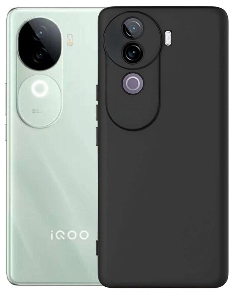 SPAZY CASE® iQOO Z9s 5G / Vivo V40e 5G Back Cover | Soft Silicone Slim Back Case Cover for iQOO Z9s 5G / Vivo V40e 5G - Black - Image 1