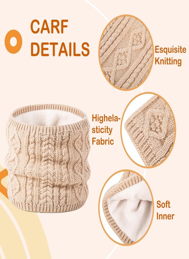 Gopaice Kids Winter Beanie Hat and Scarf Set with Pom Pom for Girls, Children's Thick Ski Cap with Earflap Fleece Lined Hat 3-9 Years Pink - Image 3