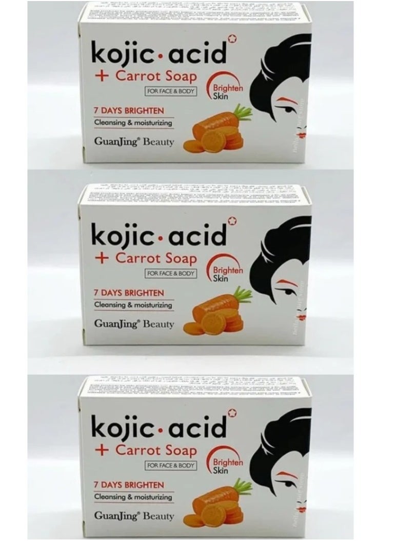 Three Pieces Of Kojic Carrot Soap For Face Body 120x3 g - pzsku/Z6D421C8356F1AEA434BFZ/45/_/1739632451/54b9008e-df18-4a31-80ef-06c67a2b5229