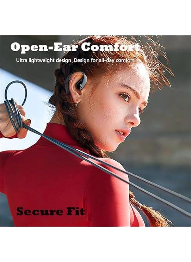 Generic Wireless Over Open Ear Headphones with Earhooks Bluetooth Bone Conduction Headphones Over The Ear Wireless Earbuds for Sport Bluetooth Bone Conduction Headset Earbuds Induction Earphones  - Image 2