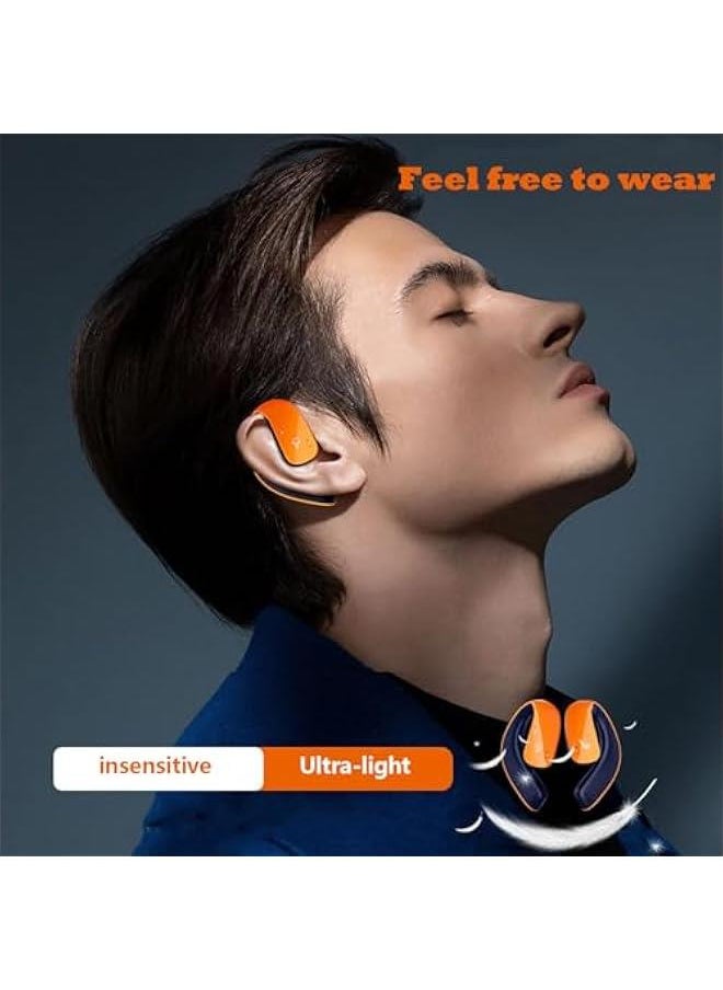 Generic Wireless Over Open Ear Headphones with Earhooks Bluetooth Bone Conduction Headphones Over The Ear Wireless Earbuds for Sport Bluetooth Bone Conduction Headset Earbuds Induction Earphones  - Image 3