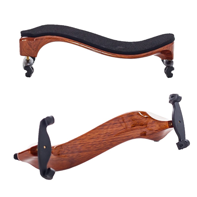 Fiddlerman Light Carbon Fiber Violin Shoulder Rest 4/4 Foam Padding For Comfort With Slight Height Adjustable Feet (Wood Look) - Image 4