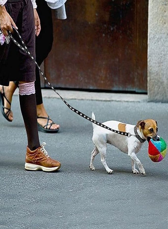 Pups&Pets طقم طوق ومقود من النايلون مطبوع عليه شكل مخلب من Pups&Pets مقاس 10 مم مع مشبك سريع الفتح وطوق يسمح بمرور الهواء، مثالي للجراء والكلاب والقطط (أسود، صغير جدًا) - Image 5