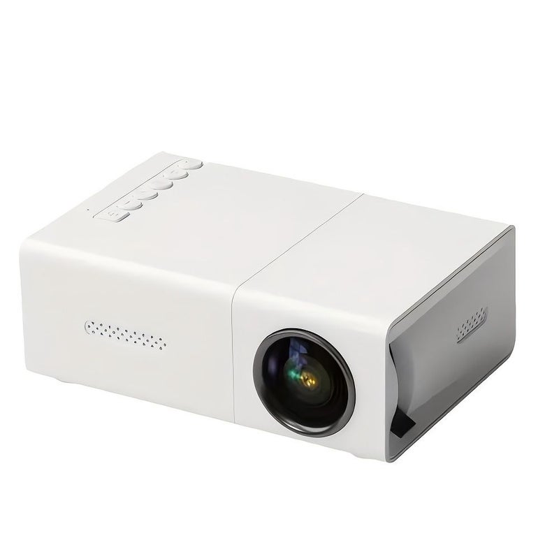 جهاز عرض محمول صغير باللون الأبيض، يعمل بتقنية LED الصغيرة، دقة عرض أصلية 240P يدعم 1080P، تصميم مدمج، يعمل عبر USB، مناسب للسينما المنزلية والأفلام الخارجية والألعاب على الجدران. - Image 3