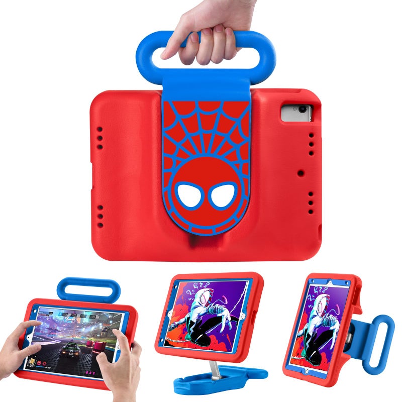 FLKAUYB Kids Case for iPad 7th/8th/9th Gen,iPad 10.2 inch 2021/2020/2019 Case with Adjustable Portrait Landscape Stand Handle,Heavy Duty Protective Kids Child Friendly Cover for iPad 10.2 inch. (Red-Blue) - Image 1