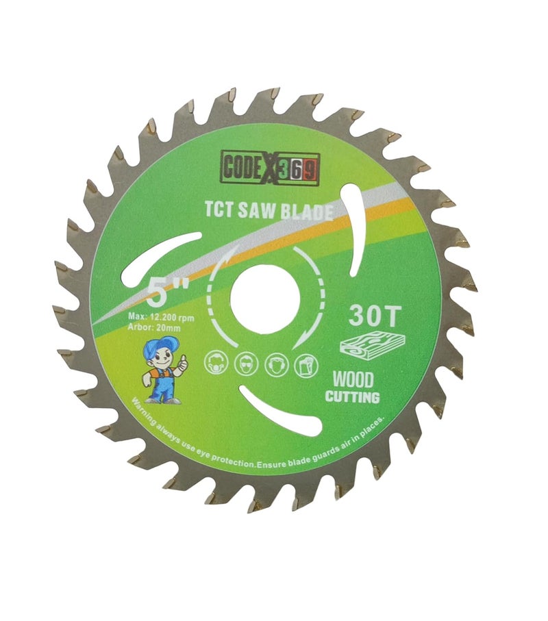 Inditrust TCT CIRCULAR SAW BLADE FOR WOOD CUTTING Wood Cutter Wood Cutter (5inch 30T) - Image 1