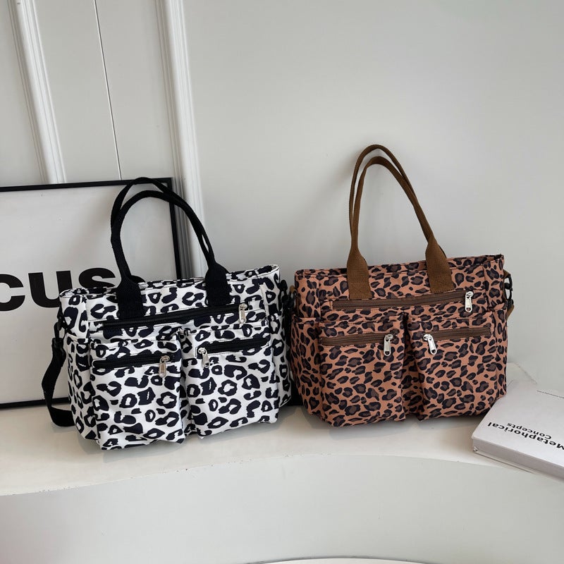Large Capacity Retro Leopard Print Tote Women'S Bag New Casual Women'S Shoulder Crossbody Bag Girl'S Handbag Trendy - Image 5