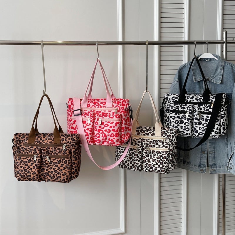 Large Capacity Retro Leopard Print Tote Women'S Bag New Casual Women'S Shoulder Crossbody Bag Girl'S Handbag Trendy - Image 3