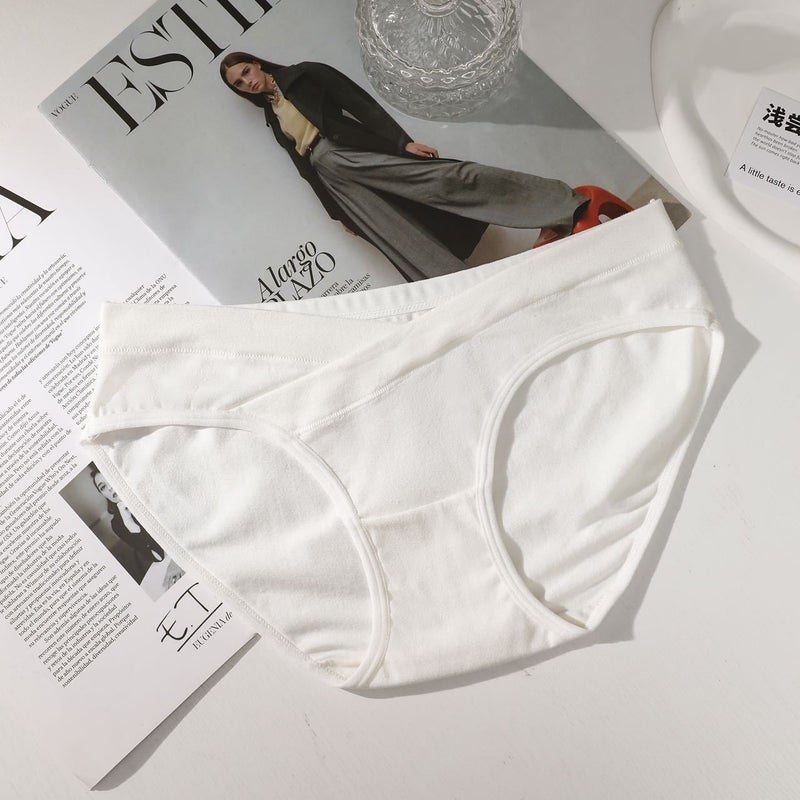 Underwear cotton ladies low waist briefs girls comfortable antibacterial womens underwear cotton Womens foreign trade Wholesale White - Image 1