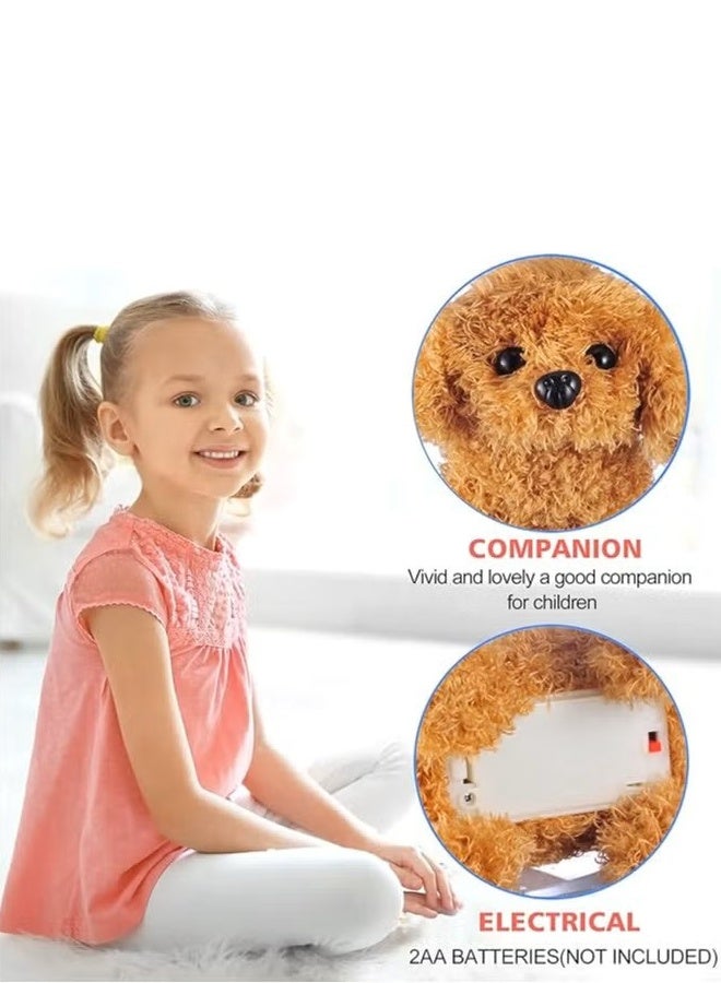 لعبة جرو تيدي القطيفة التفاعلية الإلكترونية للكلاب الأليفة - المشي والنباح وهز الذيل والتمدد حيوان أليف للأطفال - Image 3