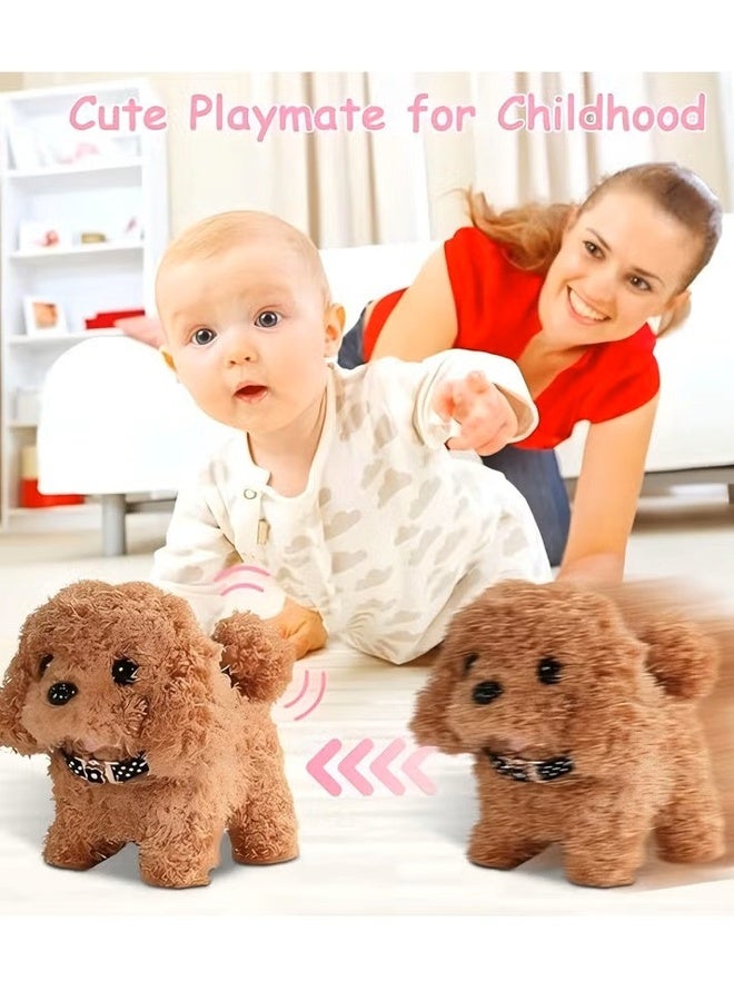 لعبة جرو تيدي القطيفة التفاعلية الإلكترونية للكلاب الأليفة - المشي والنباح وهز الذيل والتمدد حيوان أليف للأطفال - Image 4