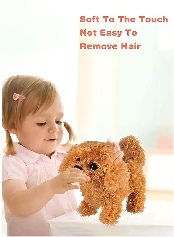 لعبة جرو تيدي القطيفة التفاعلية الإلكترونية للكلاب الأليفة - المشي والنباح وهز الذيل والتمدد حيوان أليف للأطفال - Image 5