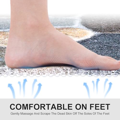 Mofonky Extra Large Shower Mat: 24 X 36 Inch Stylish Shower Mats for Inside Shower - Soft PVC Loofah Trimmable Non Slip Shower Mat for Elderly, Quick Drying - Image 3