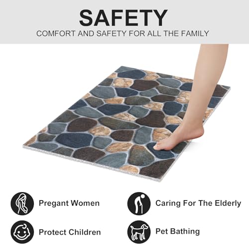 Mofonky Extra Large Shower Mat: 24 X 36 Inch Stylish Shower Mats for Inside Shower - Soft PVC Loofah Trimmable Non Slip Shower Mat for Elderly, Quick Drying - Image 5