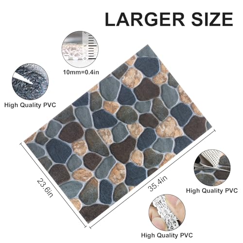 Mofonky Extra Large Shower Mat: 24 X 36 Inch Stylish Shower Mats for Inside Shower - Soft PVC Loofah Trimmable Non Slip Shower Mat for Elderly, Quick Drying - Image 2
