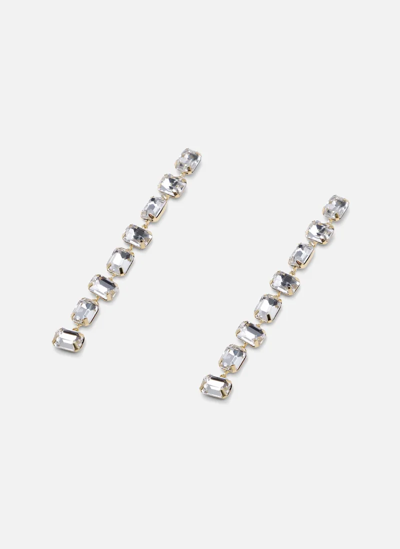 Lichi Long stud earrings with large stones