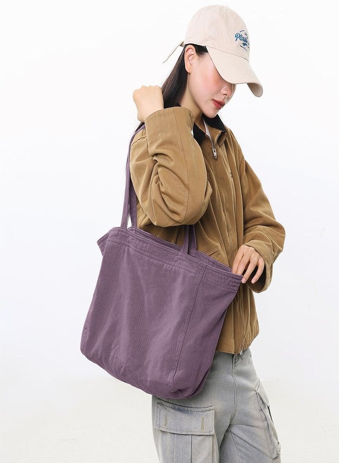 Collsants Canvas Tote Bag for Women Casual Shoulder Work Bag Canvas Bag(purple) - Image 2