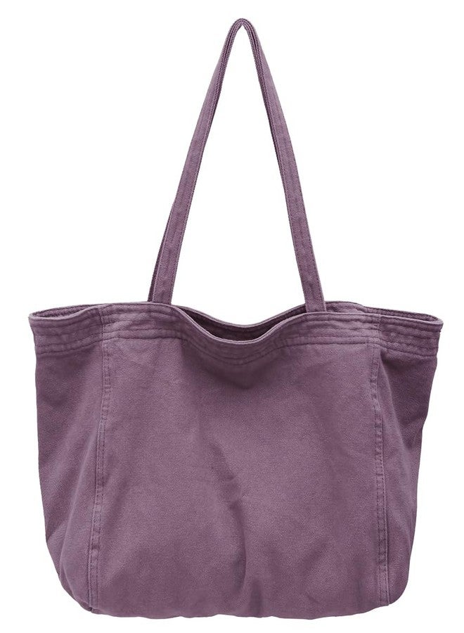Collsants Canvas Tote Bag for Women Casual Shoulder Work Bag Canvas Bag(purple) - Image 1