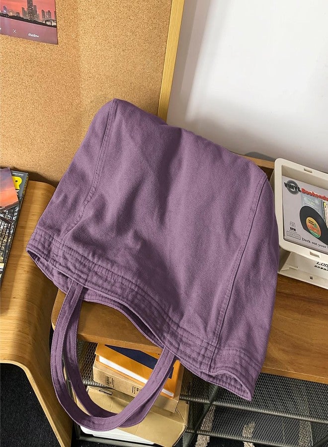 Collsants Canvas Tote Bag for Women Casual Shoulder Work Bag Canvas Bag(purple) - Image 4
