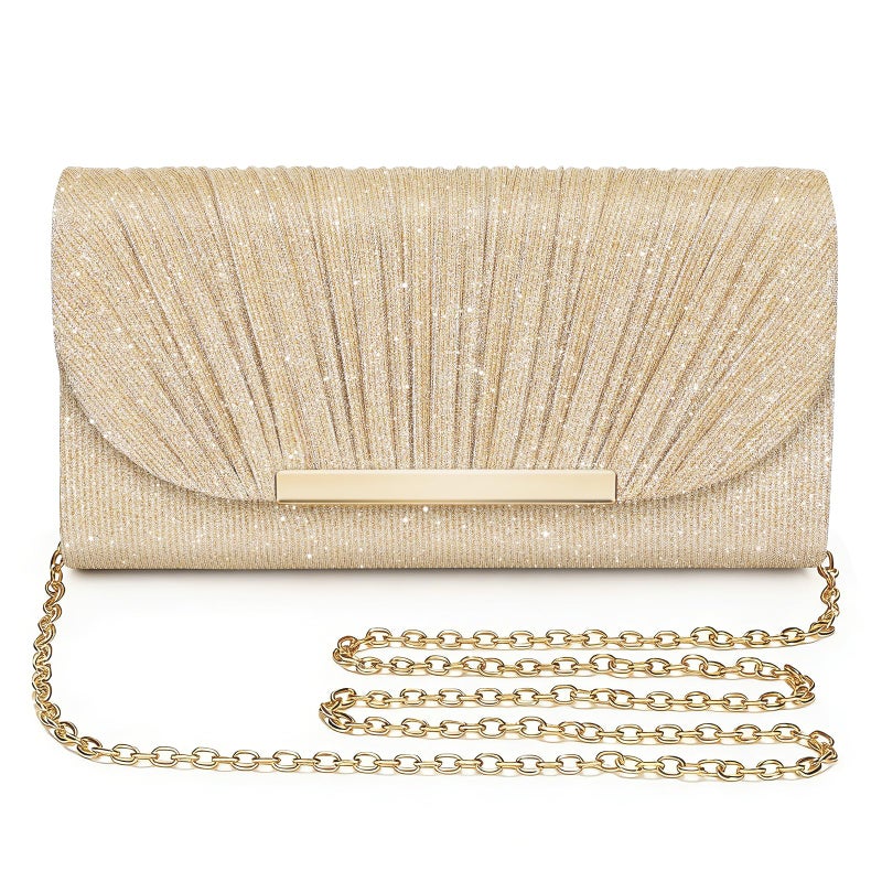UBAYMAX Evening Bag Clutch Purses for Women Lady Girl Handbags Crossbody Bag Wedding Bag for Prom Party Wedding Engagement (Gold) - Image 1