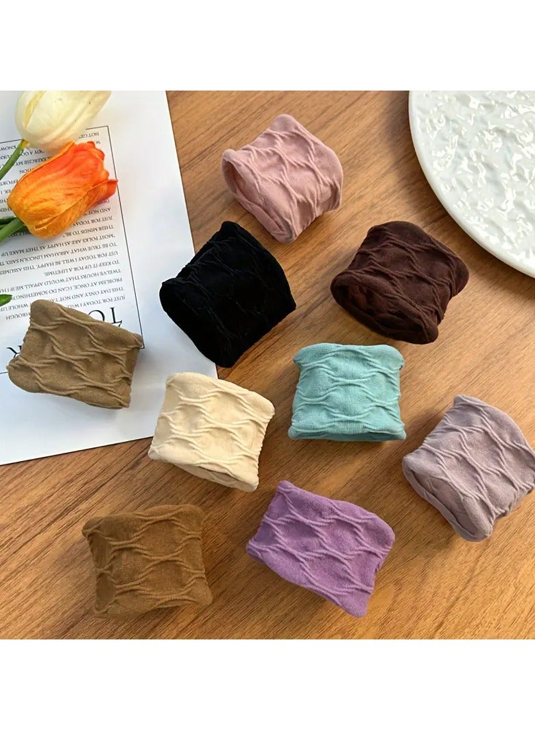 Ucanbe XUANLONG 2024 Collection: Soft & Stretchy Fabric Hair Scrunchies - Non-Slip, Wide & Thick Elastic Bands in Assorted Colors for Women | Cute Boho Style Solid Color Hair Ties with Floral Patterns, Hair Accessories - Image 5