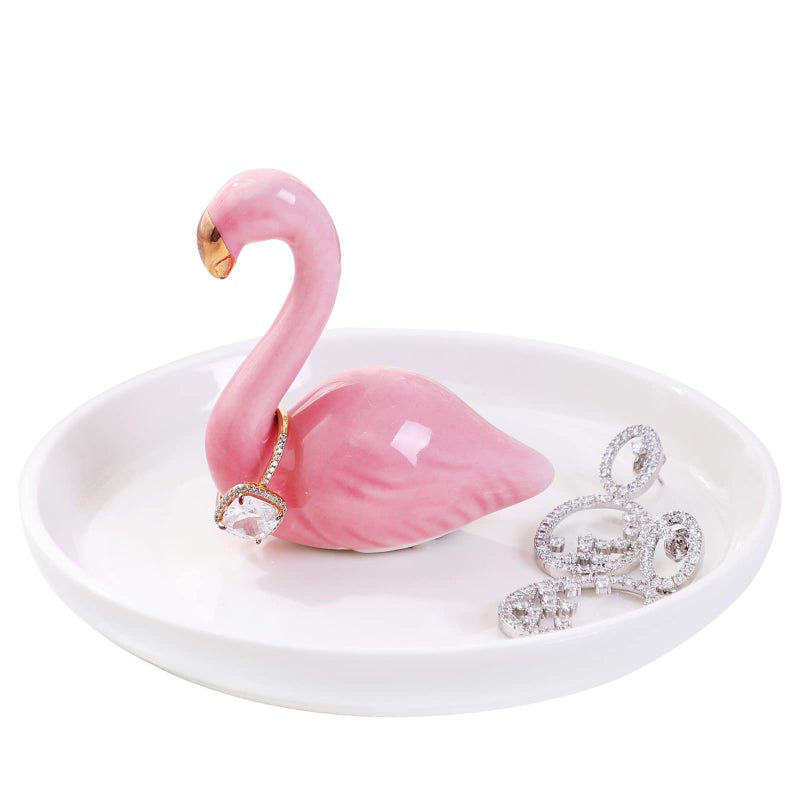 AUTODECO Ceramic Ring Holder Handmade Trinket Dish for Rings Earrings Necklace Organizer Display Great Birthday for Women Flaming - Image 1