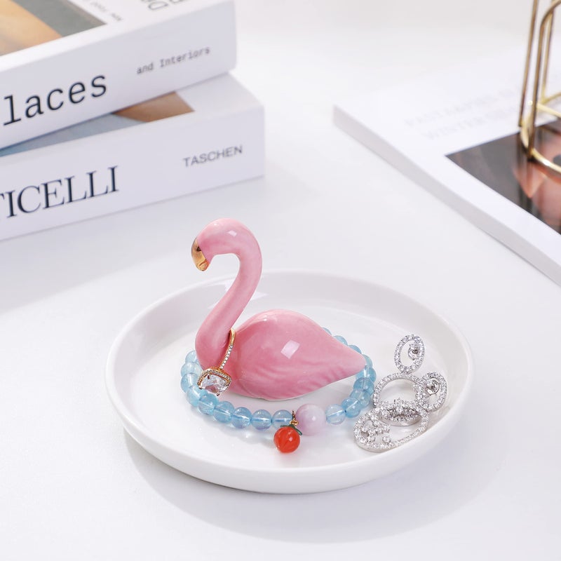 AUTODECO Ceramic Ring Holder Handmade Trinket Dish for Rings Earrings Necklace Organizer Display Great Birthday for Women Flaming - Image 5