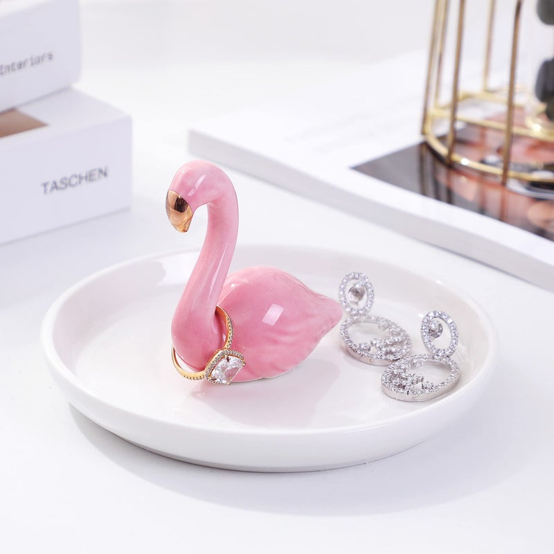 AUTODECO Ceramic Ring Holder Handmade Trinket Dish for Rings Earrings Necklace Organizer Display Great Birthday for Women Flaming - Image 4