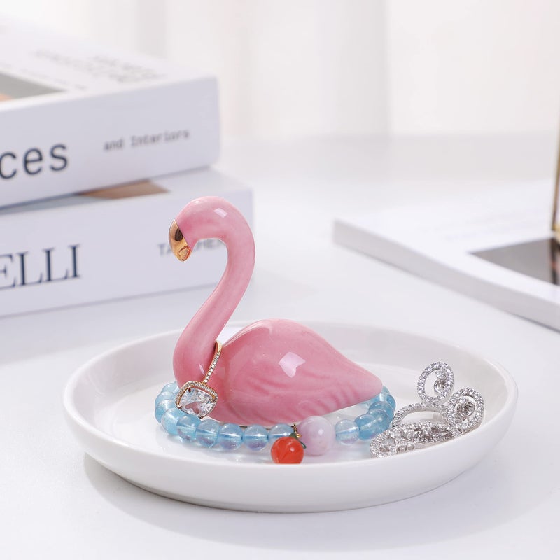 AUTODECO Ceramic Ring Holder Handmade Trinket Dish for Rings Earrings Necklace Organizer Display Great Birthday for Women Flaming - Image 2